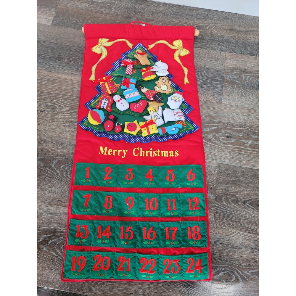 Pockets of Learning Christmas Advent Calendar Wall Hanging‎ Plush Ornaments #S